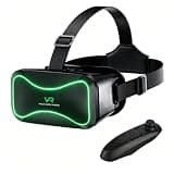 VR Headset for Phone with Controller, Virtual Reality Goggles for Kids & Adult 3D Family 110° FOV Anti-Blue Light HD Lenses, Compatible with iPhone17/16/15/14/13/12/11, Samsung, Android (Green)
