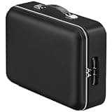 Fireproof Document Box, Waterproof Storage Case, Hard Shell Black Organizer, Portable Design with Lock, Handle, Multi-layer Organization, 15 x 11 x 5 in