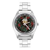 FodPand Analog Men Stainless Steel Band Watch Big Face Silver Wristwatch