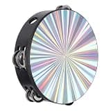 Yolyoo Adults 8 Inch Radiant Tambourine Hand Held Drum with Double Row Jingles