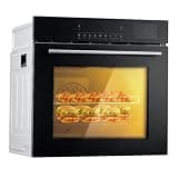JustSmart Advanced Convection Baking - 24 Inch Built-in Electric Single Wall Oven, 2.5 Cu.Ft, 3000W, 8 Cooking Functions, Air Fry, 108 Auto Recipes, Touch LED Control, Safety Lock, Double-Layer Glass,
