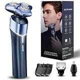 Electric Razor for Men: 3-in-1 Shaver with Hair Clipper and Nose Hair Trimmer, 10000 RPM High Speed Motor, 3D Floating Heads, USB-C Fast Charging, IPX8 Waterproof, Travel Lock, Gifts for Father