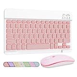 LAMA 7 Colors Backlit Bluetooth Keyboard and Mouse Combo for iPad Pro/Air/Mini, Ultra-Slim Rechargeable Wireless Keyboard and Mouse for iPhone 15/14/13 Pro/Samsung/PC/Laptop/iOS/Windows/Android,PK