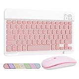 LAMA 7 Colors Backlit Bluetooth Keyboard and Mouse Combo for iPad Pro/Air/Mini, Ultra-Slim Rechargeable Wireless Keyboard and Mouse for iPhone 15/14/13 Pro/Samsung/PC/Laptop/iOS/Windows/Android,PK