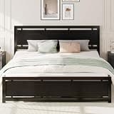 LIKIMIO California King Bed Frame with Headboard and Footboard, Metal Strong Supports, Easy Assembly, Noise-Free, No Box Spring Needed, Black