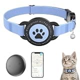 GPS Tracker for Cat Collar (iOS & Android), Bluetooth GPS Dog Tracker, Mini Smart Pet Activity Tracker, No Monthly Fee, Work with Apple Find My & Google Find Hub, Finder Tag for Pets,Items 1P (Blue)