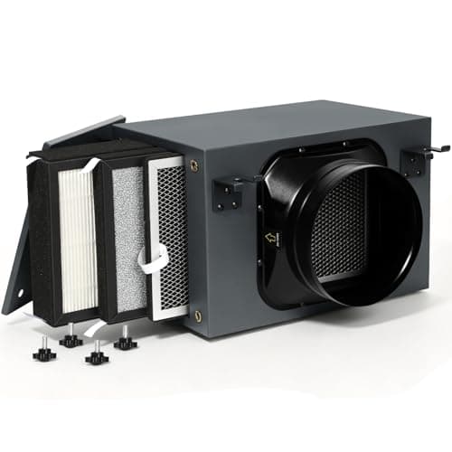 8-inch inline filter box suitable for 8" inline ductwork, HVAC fresh air intakes, and ventilation equipment. Includes pre-filter H-EPA filter carbon filter (8-inch)