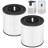 B-D02L Air Purifier Replacement Filter, Compatible with MOOKA and KOIOS B-D02L Air Purifiers, VEWIOR B-D02U Air Purifier, 3-in-1 HEPA Air Filter for B-D02L and B-D02U Air Purifiers, 2 Pack