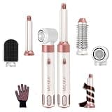 MIEARA 5 in 1 Blow Dryer Brush Set Negative Ion Hair Dryer Brush 5 in 1 Hair Styler Air Styler Curling Wrap, Blow Dryer Curler Hair Dryers for Women for Fast Drying, Smoothing, Curling & Volumizing