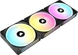 Corsair iCUE Link QX120 RGB 120mm Magnetic Dome RGB Fans - Triple Fan Starter Kit with iCUE Link System Hub - Black