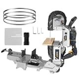 MAXXT 2-in-1 Band Saw with Table Saw Base, 10A 5-Inch Deep Cut Portable Band Saw, Lightweight Aluminum Body, Variable Speed, Handheld Multi-Purpose Portable Saw with Rolling Base for Metal & Wood