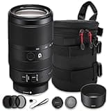 Sony E 70-350mm f/4.5-6.3 G OSS Lens Bundle | APS-C Super Telephoto Zoom with Optical SteadyShot & Advanced G Optics | Ideal for Wildlife & Sports (SEL70350G) + Filter Kit + Case + Cap Keeper