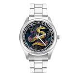 FodPand Mens Stainless Steel 3-Hand Analog Watch Easy Reader 40mm Dial