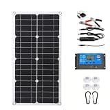 25W Solar Panel Kit with Charge Controller, 5V USB Output, 21.26x11.02x0.08 Inches Surface Mount for RV,Camping, Off-Grid (50A)