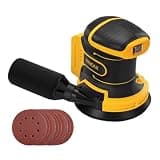 5’’ Brushless Cordless Random Orbital Sander Compatible with Dewalt 20V MAX Battery (TOOL ONLY), 12,000OPM Palm Sander, Dust Bag, Lightweight, 10 Sandpapers, 6 Variable Speeds for Wood, Metal & DIY