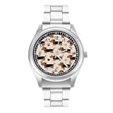 FodPand Analog Men Stainless Steel Band Watch Big Face Silver Wristwatch