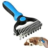 Pet Detangling Comb for Dogs and Cats, Double Sided Undercoat Rake Deshedding Dog Brush, Pet Pro Grooming Tool for Tangles Knots Long Fur
