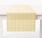 PurpleEssences Bamboo Matchstick Table Runner - Rustic Table Runner for Dining Room, Coffee Table & Tea Setup, Farmhouse Style for Weddings & Home Decor - 13x72 Inch - 1 Pack - Beige