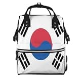 Fuzquwu Korea Print Diaper Bag Backpack,Travel Daypack For Mom Dad,Diaper Tote Backpack