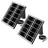 LeTavco 3W USB C Small Solar Panel for Outdoor Security Camera,2Pack Black