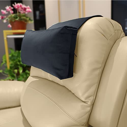 WLFRHD Pearl Cotton Filled Headrest Pillow, Chair Headrest with Storage Pocket, Non Slip Neck Pillow for Recliners, Sofas and Seats