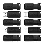Verbatim 32GB Pinstripe USB 2.0 Flash Drive Retractable Thumb Drive – Business 10pk – Black