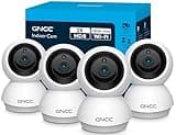 GNCC 2K Cameras for Home Security-2.4/5Ghz WiFi Indoor Camera with 360° Motion Detection for Pet/Baby/Nanny/Dog 2-Way Audio, Night Vision, 24/7 SD Card Storage, Cloud Storage, Works with Alexa, 4 Pcs