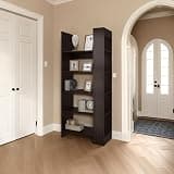 agnixnaf Bookcase 5 Tier, Brown Bookshelves Storage, Contemporary, for HomeOffice