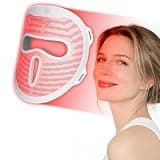 Facego Red Light Mask for Face, 3 Modes Dual Infrared Red Light Face Mask, Non-Skin Contact, Cordless Red-Light Facial Mask Rechargeable Skincare Device for Home