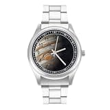 FodPand Analog Men Stainless Steel Band Watch Big Face Silver Wristwatch