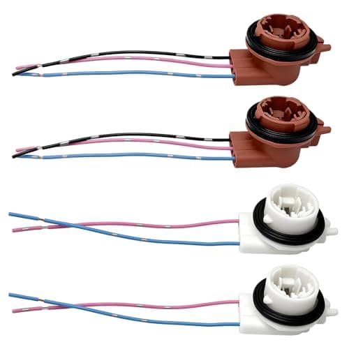 Xiqaler 4 PCS 3156 3157 Pre-Wired Harness Pigtail Sockets, Car Brake Tail Turn Signal Light Socket Adapters with Wires, Daytime Running Light Wire Harness Plugs for Cars Trucks SUVs