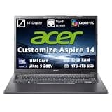 FuturBeast Customized Laptop, Created Using Acer Aspire 14 AI 14" WUXGA Touchscreen Laptop, Intel Ultra 9 288V, 32GB RAM, 1TB/2TB/4TB SSD, Intel Arc 140V, Backlit Keyboard, Webcam, Win 11, Gray