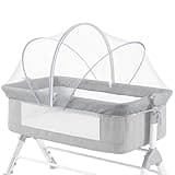 Orzbow Bassinet Cover for Cats - Breathable Mosquito Net Cover for Cradles/Travel Cribs/Mini Cribs, Baby Mosquito Net to Keep Pets Out, Baby Bassinet Accessories, Two-Way Self-Locking Zippers, White