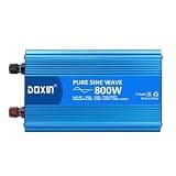 Quipsox Power Inverters 800W 1000W 1500W 2000W 2500W 3000W 12/24V DC to 110/120/220/240V AC Converter for Vehicles USB Ports Car Charger Adapter with a Cigarette Lighter Ports Plug Outlet(800W)