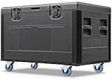 Diandian Utility Cable Trunk Road Case with Wheels, 44" x 22" x 24" Professional Stackable Heavy Duty ATA Rolling Road Case, for Pro Audio & DJ Equipment Storage, Transport for Touring with Casters