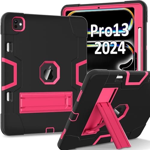 Anti-Yellowing Tablet Case Protective Case Compatible with iPad Pro 13 Inch Case 2024 M4 7th Generation Case with Pen Holder and Stand, Rugged Case Compatible with iPad Pro 13'' (M4) shockproof besch