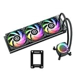 EKWB EK-Nucleus AIO CPU Cooler CR360 Lux and Thermal Grizzly 1700 Contact Frame Bundle, Black