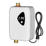 ECOTINYMACH 3000W 110V Tankless Water Heater Electric, Compact Water Heater for Single Sink, Conveniently Convertible Between Fahrenheit and Celsius