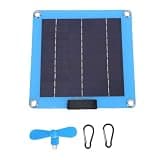OVAQUIXI 30W Monocrystalline Solar Panel Fan Kit,Blue Dual Type C Outputs Portable Solar Charger for Camping Hiking Outdoor