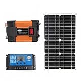 Complete Solar Energy Generation System Kit, 500W Power Inverter with 12V DC to 110V/220V AC Options, 18W Solar Panel and 30A LCD Charger Controller for RV and Off-Grid Camping (220V)
