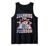 Percussion Drum Independence Day Drummer American Flag Tank Top
