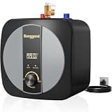 Ganggend 2.5 Gallon Electric Water Heater, 1500W 110V Mini Tank Under Sink Instant Hot Water Heater with Pressure Release Valve, Digital Display for Kitchen, RV, Laundry,Food Truck
