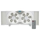 Seasons Comfort 9" Twin Window Fan, Remote Control, 3 Speed, Exhaust -FWF9R