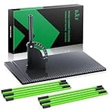 BKF Golf Alignment Sticks and Angle Holder Set with Portable Bag, Golf Swing Trainer, Golf Training Practice Teaching Aid and Equipment, Golf Accessories Gifts for Man