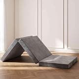2 Tri-Fold Memory Foam Mattresses, 4 inch Twin Folding Mattress with Washable Covers, Reversible Design, Foldable Topper for Travel&Guests 75" x 38" x 4"