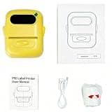 Vttui Thermal Label Printer, Bluetooth Portable Sticker, 12-50mm Print Width(Color:Yellow)