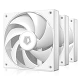 ID-COOLING AF-125-W Trio 120mm Case Fans 3 Pack FDB PC Fans Daisy Chain Connector Computer Fans for Radiator/CPU Air Cooler/Computer Case