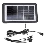 Portable Solar Charger 4.5W Monocrystalline PV Solar Panel Module IP68 with 1 to 5 Connector Cable for Camping Outdoor