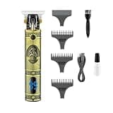 DAXXIN Hair Cutting Tool, Electric Hair Trimmer Cordless Hair Cutting Machine Rechargeable Professional Metal Zero Cutting Machine(Gold with Box)