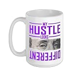 Purple My Hustle Look Different WT Purple Graphic Ceramic Mug, White, 15oz